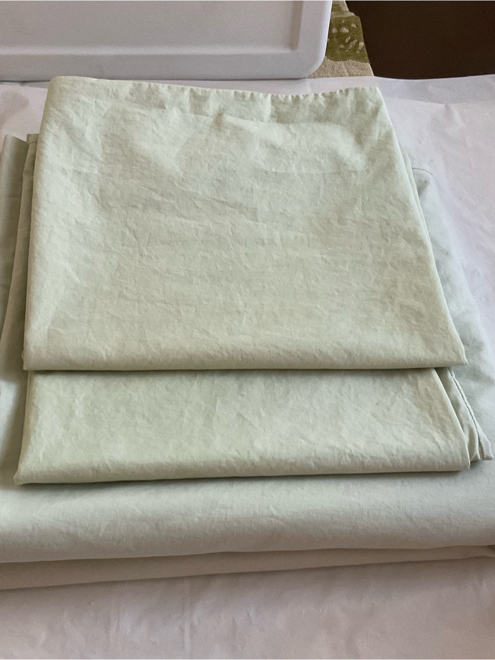 Vintage Ralph Lauren Light Green 100% Cotton KING Bed Sheet Set 3PCS- USA Made